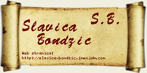 Slavica Bondžić vizit kartica